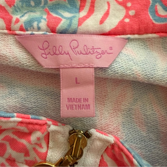 Lilly Pulitzer Skipper Popover Pink Sun Ray Summer Siren Pullover - Picture 4 of 9